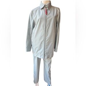 Vintage 90’s Red tag Prada pale blue Gortex long jacket & pants set Sz 44 - US 8